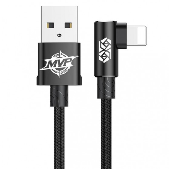 Кабель синхронізації Baseus MVP Elbow Lightning Cable 2.4A (1m) (CALMVP) (Black)