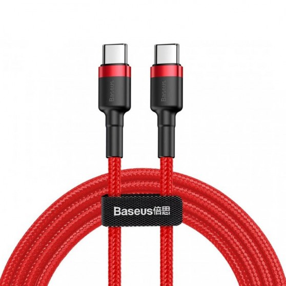 Дата кабель Baseus Cafule Type-C to Type-C Cable PD 2.0 60W (2m) (CATKLF-H) (Червоний)