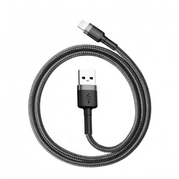 Серый USB зарядный кабель для Айфона от Baseus Cafule, модель Lightning Cable Special Edition 1.5A (2m), с обозначением CALKLF-H.