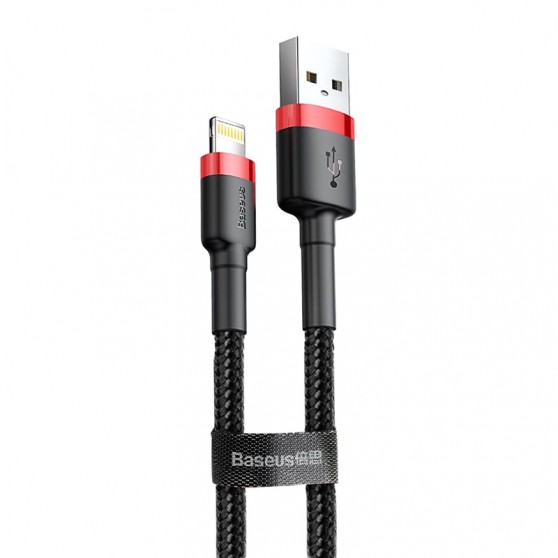 Кабель заряджання та передачі даних Baseus Cafule Lightning Cable 2.4A (0.5m) (CALKLF-A) (Червоний/Чорний)