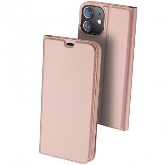 Чехол-книжка для Apple iPhone 12 mini (5.4"") - Dux Ducis с карманом для визиток (Rose Gold)