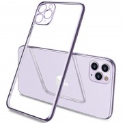 Прозрачный силиконовый чехол для Apple iPhone 11 Pro (5.8"") - глянцевая окантовка Full Camera (Сиреневый)