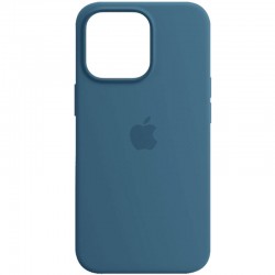 Чехол для iPhone 13 - Silicone case (AAA) full with Magsafe and Animation (Синий / Blue Jay)