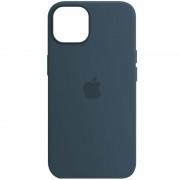 Чехол для iPhone 13 - Silicone case (AAA) full with Magsafe and Animation (Синий / Abyss Blue)