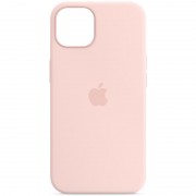 Чехол для iPhone 13 - Silicone case (AAA) full with Magsafe and Animation (Розовый / Chalk Pink)