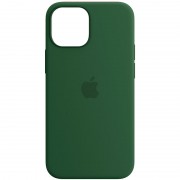 Чехол для iPhone 13 - Silicone case (AAA) full with Magsafe and Animation (Зеленый / Clover)
