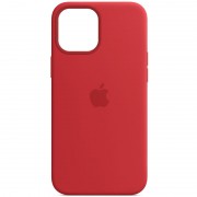 Чехол для iPhone 13 Pro Max - Silicone case (AAA) full with Magsafe and Animation (Красный / Red)
