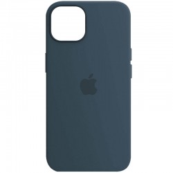 Чехол для iPhone 13 Pro Max - Silicone case (AAA) full with Magsafe and Animation (Синий / Abyss Blue)