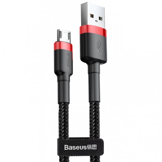 Дата кабель Baseus Cafule MicroUSB Cable 2.4A (1m) (CAMKLF-B) (Червоний / Чорний)