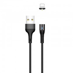 Дата кабель USAMS US-SJ333 U29 Magnetic USB to Lightning (1m) (Чорний)