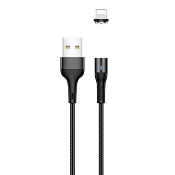 Дата кабель USAMS US-SJ333 U29 Magnetic USB to Lightning (1m) (Чорний)