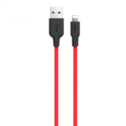 Дата кабель Hoco X21 Silicone Lightning Cable (1m) (Black / Red)