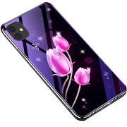 TPU+Glass чехол для Apple iPhone 11 Pro Max (6.5"") - Fantasy с глянцевыми торцами (Тюльпаны)