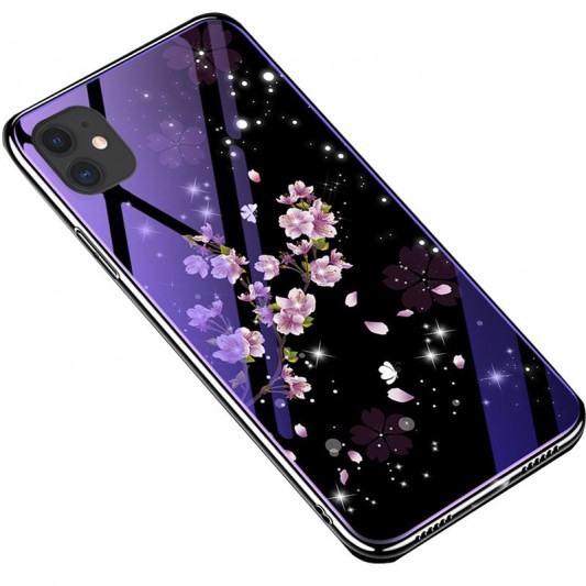 TPU+Glass чехол для Apple iPhone 11 Pro Max (6.5"") - Fantasy с глянцевыми торцами (Цветение)