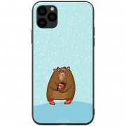 TPU+PC чохол для Apple iPhone 11 Pro Max (6.5"") - ForFun (Ведмідь та снігир / Блакитний)