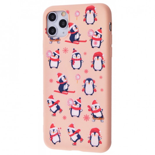 TPU чехол для Apple iPhone 11 Pro (5.8"") - WAVE Fancy (Penguins / Pink sand)