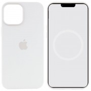 Чехол для Apple iPhone 12 Pro / 12 (6.1"") - Silicone case (AAA) full with Magsafe and Animation (Белый / White)