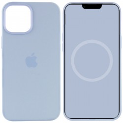 Чохол для Apple iPhone 12 Pro / 12 (6.1"") - Silicone case (AAA) full with Magsafe and Animation (Блакитний / Cloud Blue)
