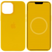 Чехол для Apple iPhone 12 Pro / 12 (6.1"") - Silicone case (AAA) full with Magsafe and Animation (Желтый / Sunflower)