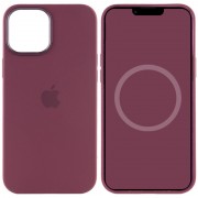 Чехол для Apple iPhone 12 Pro Max (6.7"") - Silicone case (AAA) full with Magsafe and Animation (Бордовый / Plum)