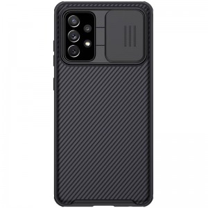 Карбонова накладка для Samsung Galaxy A72 4G/A72 5G - Nillkin Camshield (шторка на камеру) (Чорний/Black)