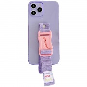 Чехол для Apple iPhone 11 Pro (5.8"") - Handfree с цветным ремешком (Фиолетовый)