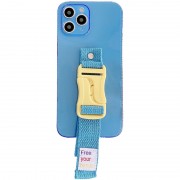 Чехол для Apple iPhone 11 Pro Max (6.5"") - Handfree с цветным ремешком (Синий)