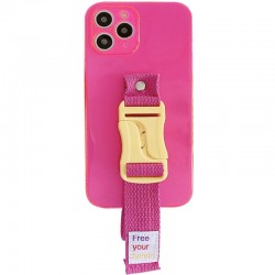 Чехол для Apple iPhone 11 Pro Max (6.5"") - Handfree с цветным ремешком (Розовый)
