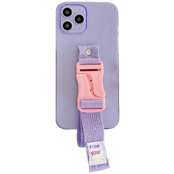 Чохол для Apple iPhone 11 Pro Max (6.5"") - Handfree з кольоровим ремінцем (Фіолетовий)