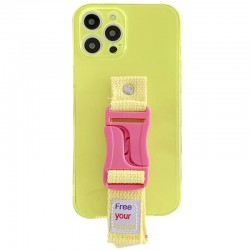 Чехол для Apple iPhone 12 Pro (6.1"") - Handfree с цветным ремешком (Желтый)
