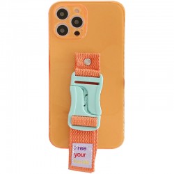 Чехол для Apple iPhone 12 Pro (6.1"") - Handfree с цветным ремешком (Оранжевый)