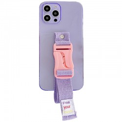 Чехол для Apple iPhone 12 Pro (6.1"") - Handfree с цветным ремешком (Фиолетовый)