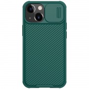 Карбоновая накладка (шторка на камеру) для Apple iPhone 13 (6.1"") - Nillkin Camshield (Зеленый / Dark Green)