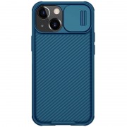 Карбонова накладка (шторка на камеру) для Apple iPhone 13 (6.1"") - Nillkin Camshield (Синій/Blue)