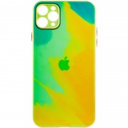 Чехол для Apple iPhone 11 Pro (5.8"") - TPU+Glass Impasto abstract (Yellow green)