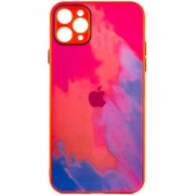 Чехол для Apple iPhone 11 Pro Max (6.5"") - TPU+Glass Impasto abstract (Pink blue)