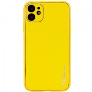 Кожаный чехол для Apple iPhone 11 (6.1"") - Xshield (Желтый / Yellow)