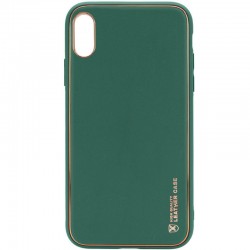 Шкіряний чохол Xshield для Apple iPhone X/XS (5.8"") (Зелений / Army green)