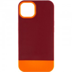 Чохол для Apple iPhone 13 - TPU+PC Bichromatic (Brown burgundy / Orange)