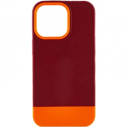 Чохол Apple iPhone 13 Pro - TPU+PC Bichromatic (Brown burgundy / Orange)