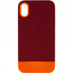 Чохол TPU+PC Bichromatic для Apple iPhone X / XS (5.8"") (Brown burgundy / Orange)