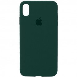 Чехол для iPhone X (5.8"") / XS (5.8"") - Silicone Case Full Protective (AA) (Зеленый / Forest green)