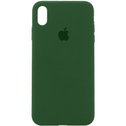 Чехол для iPhone X (5.8"") / XS (5.8"") - Silicone Case Full Protective (AA) (Зеленый / Army green)