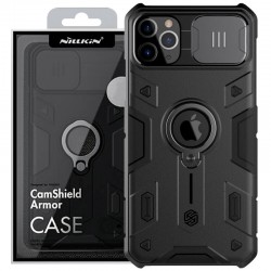 TPU+PC чехол для iPhone 11 Pro Max - Nillkin CamShield Armor (шторка на камеру) (Черный)