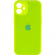 Чехол для Apple iPhone 12 mini (5.4"") - Silicone Case Full Camera Protective (AA) (Салатовый / Neon green)