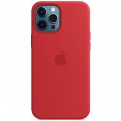 Чехол для Apple iPhone 12 Pro / 12 (6.1"") - Silicone case (AAA) full with Magsafe (Красный / Red)