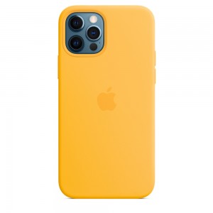 Чохол для Apple iPhone 12 Pro / 12 (6.1"") - Silicone case (AAA) full with Magsafe (Жовтий / Sunflower)