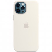 Чехол для Apple iPhone 12 Pro Max (6.7"") - Silicone case (AAA) full with Magsafe (Белый / White)
