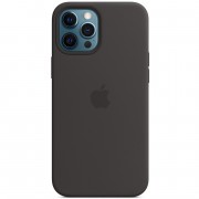 Чехол для Apple iPhone 12 Pro Max (6.7"") - Silicone case (AAA) full with Magsafe (Черный / Black)