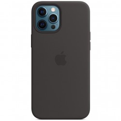 Чехол для Apple iPhone 12 Pro Max (6.7"") - Silicone case (AAA) full with Magsafe (Черный / Black)